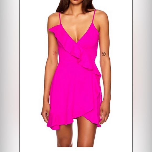 Susana Monaco Dresses & Skirts - NWT- Susana Monaco- Thin Strap Wrap Dress- XL- Magenta- SOLD OUT EVERYWHERE